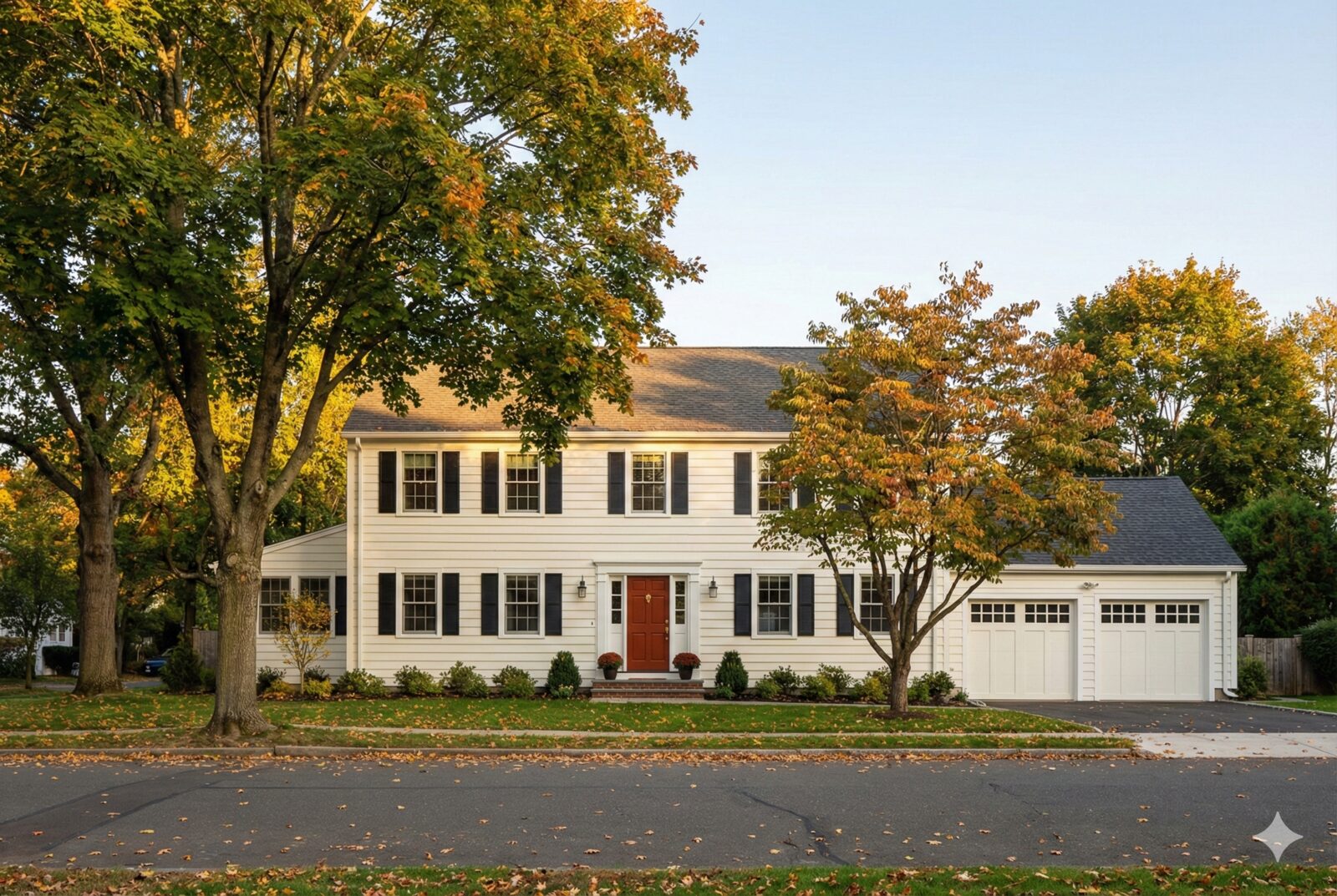 Colonial home exterior painting in Avon, CT