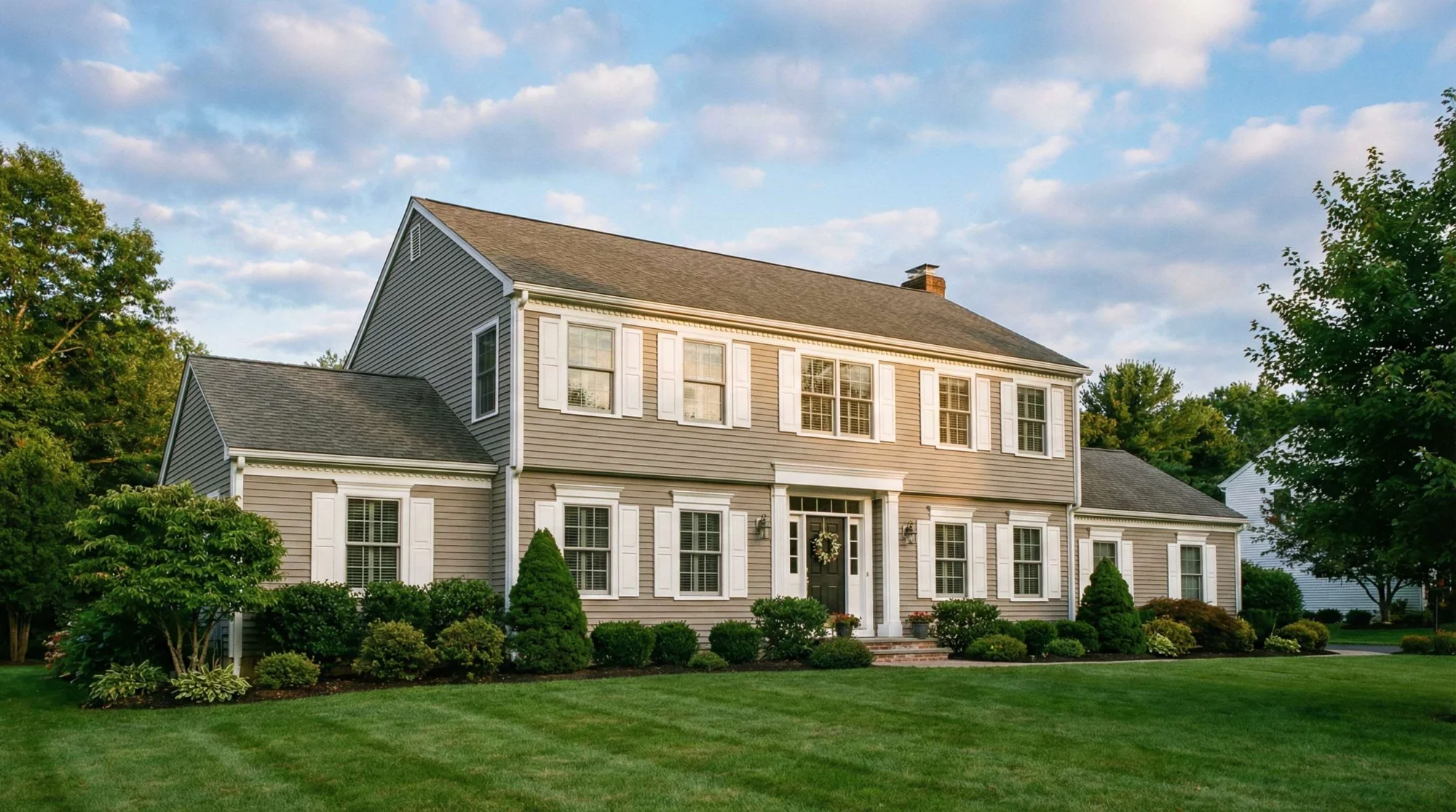 Beautiful Connecticut home with fresh exterior paint by KM&M Enterprises
